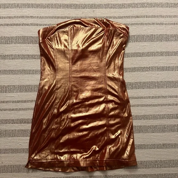 gold dress urban outfitters Kaitlin Mini Dress main image 1